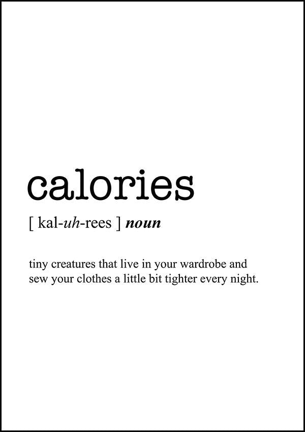 CALORIES - Word Definition Poster - Classic Posters