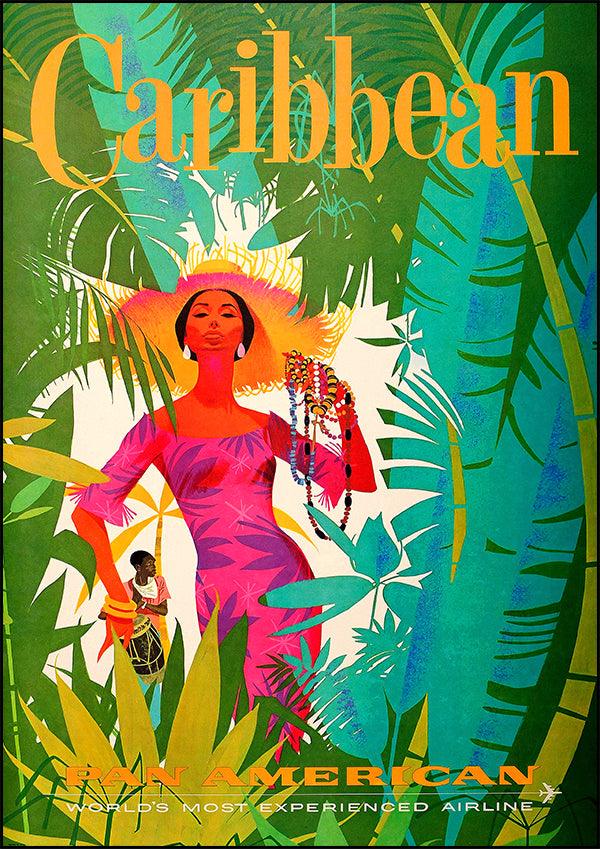 CARIBBEAN Panam - Vintage Travel Poster - Classic Posters
