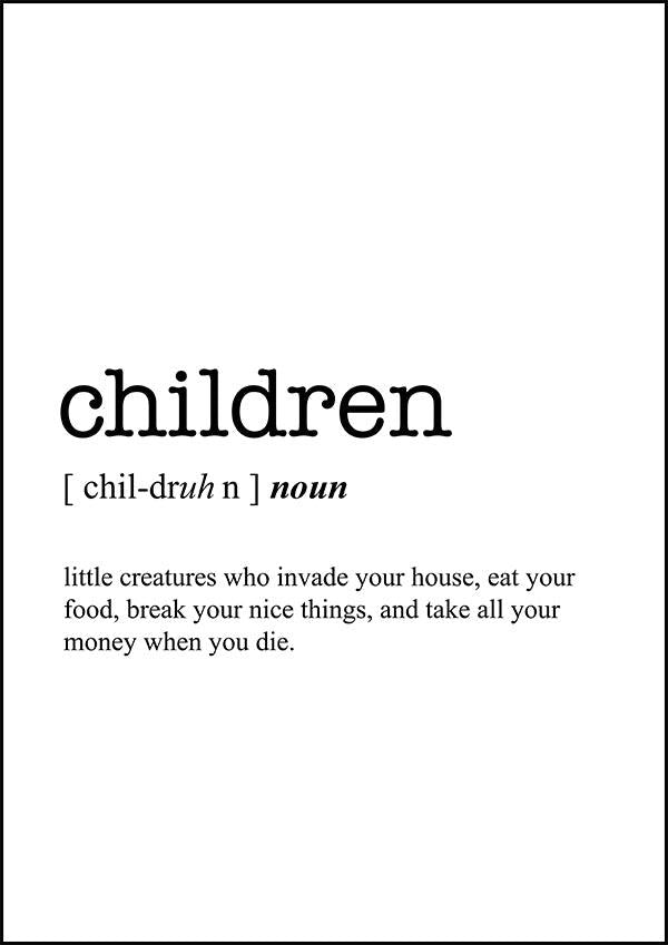 CHILDREN - Word Definition Poster - Classic Posters