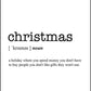 CHRISTMAS Word Definition Poster - Classic Posters