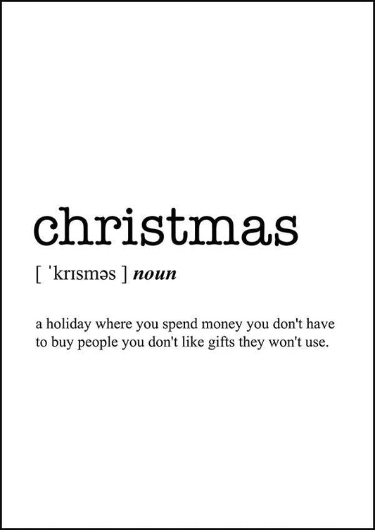 CHRISTMAS Word Definition Poster - Classic Posters