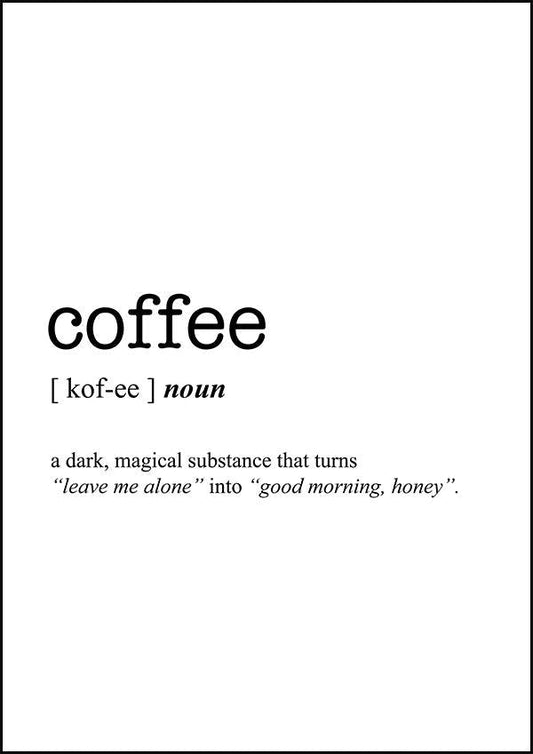 COFFEE - Word Definition Poster - Classic Posters