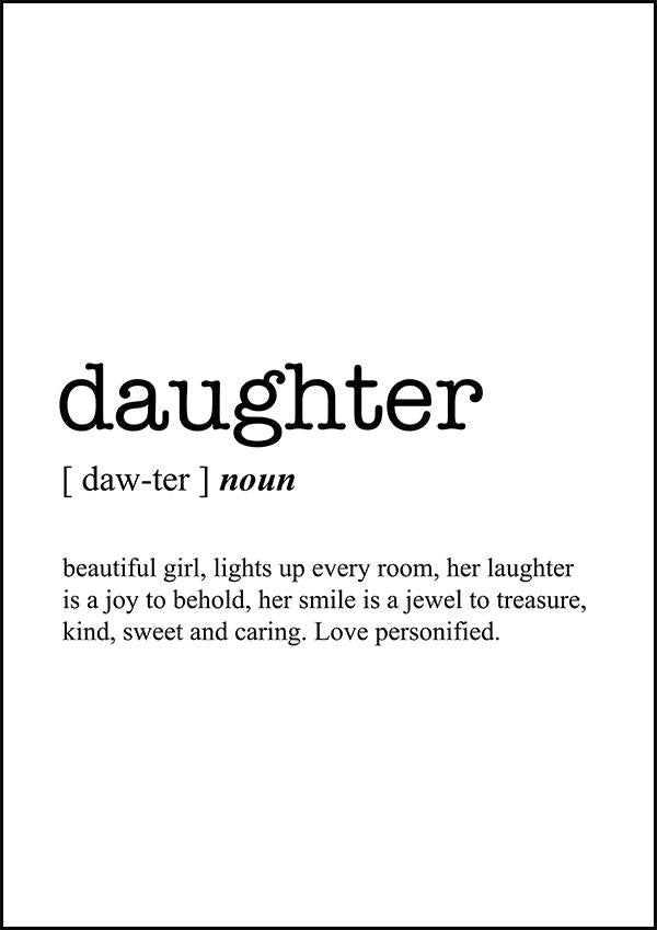 DAUGHTER - Word Definition Poster - Classic Posters