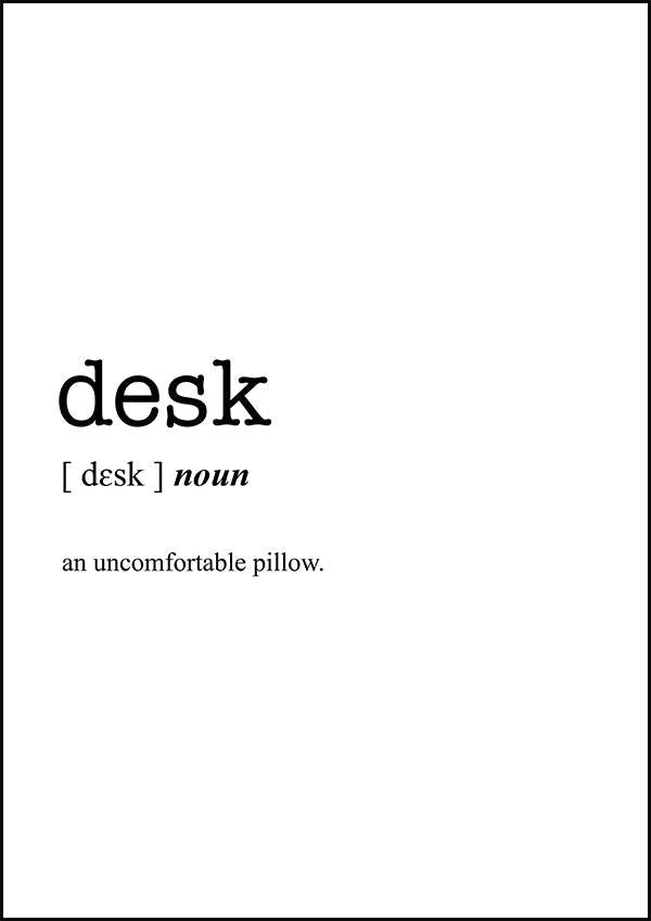 DESK - Word Definition Poster - Classic Posters