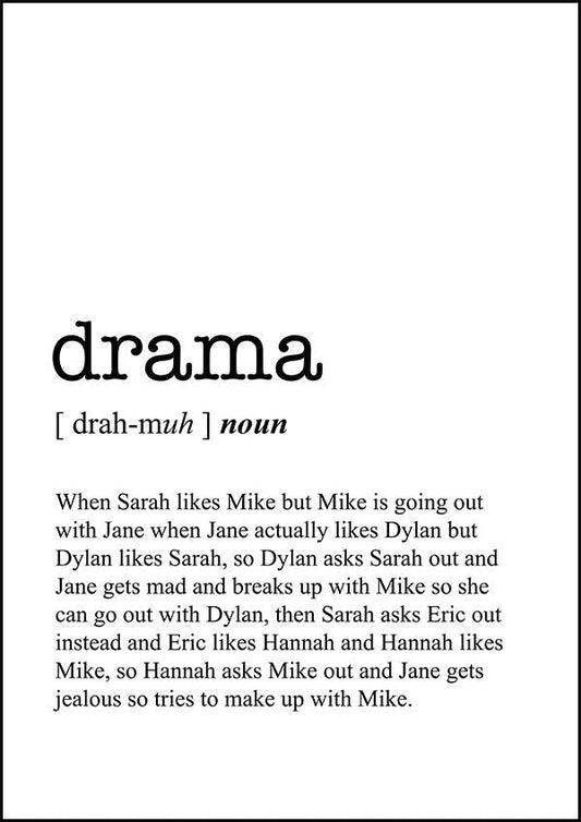 DRAMA - Word Definition Poster - Classic Posters