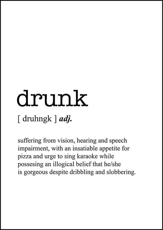 DRUNK - Word Definition Poster - Classic Posters