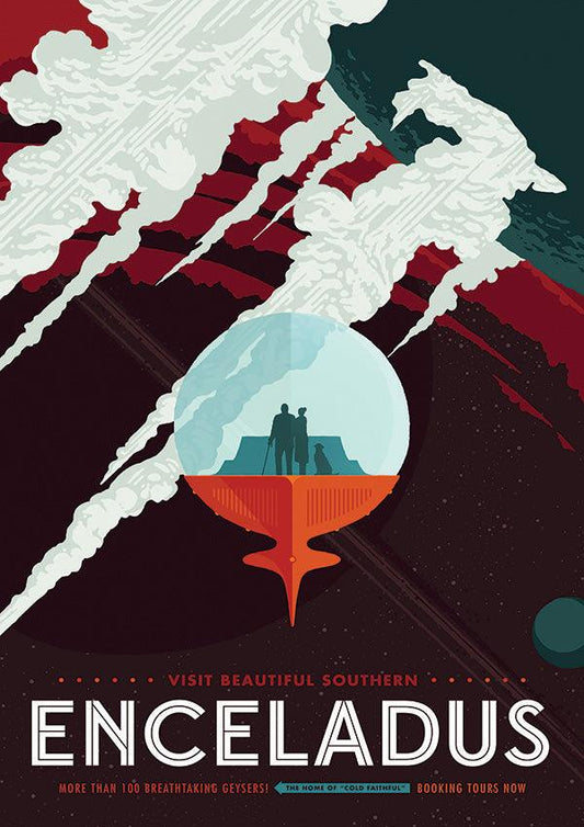 Enceladus - NASA Space Travel Poster - Classic Posters