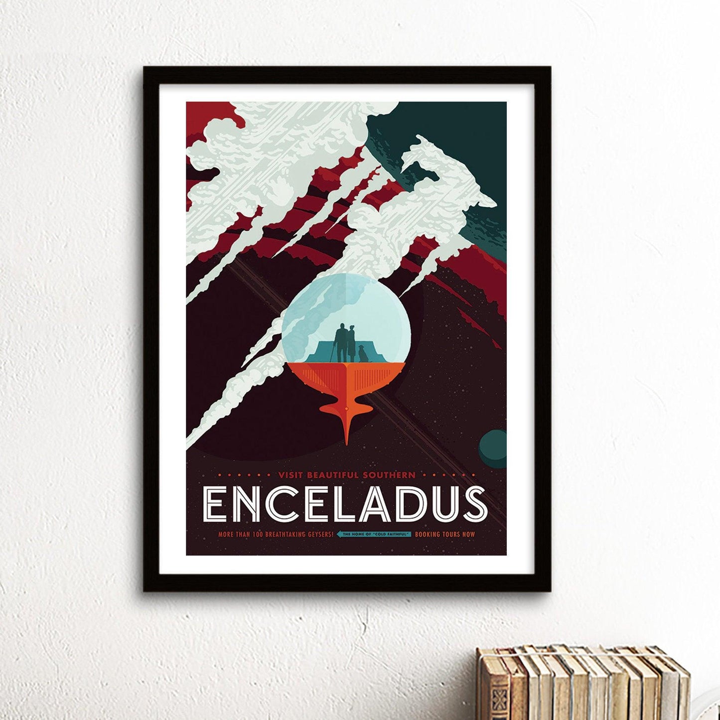 Enceladus - NASA Space Travel Poster - Classic Posters