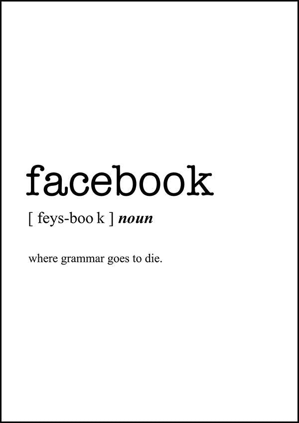 FACEBOOK - Word Definition Poster - Classic Posters