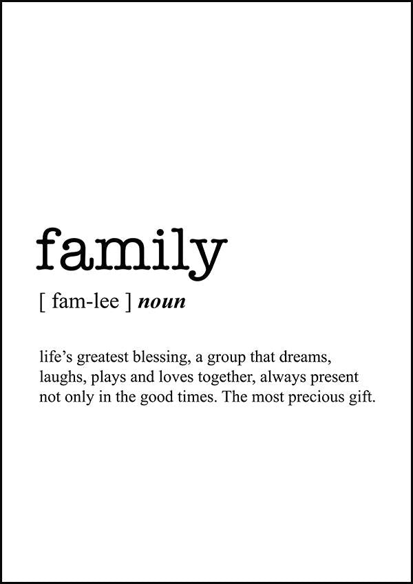 FAMILY - Word Definition Poster - Classic Posters