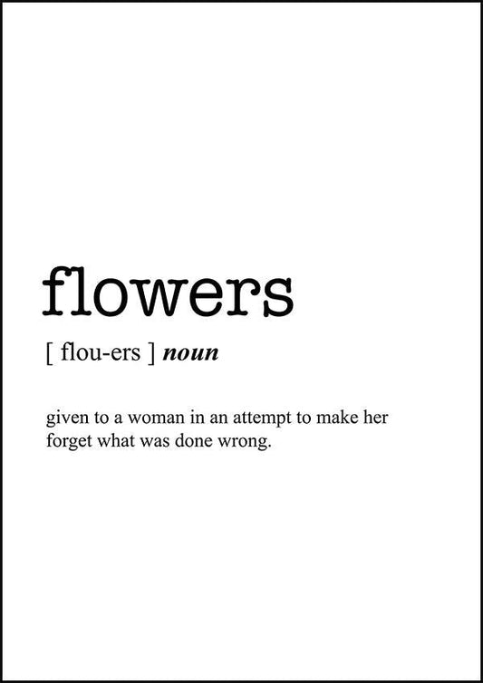 FLOWERS - Word Definition Poster - Classic Posters