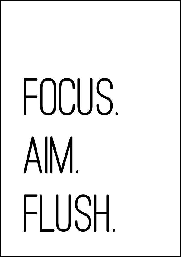 Focus Aim Flush - Bathroom Poster - Classic Posters