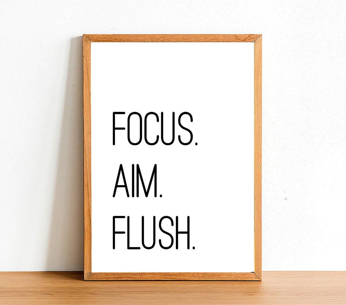 Focus Aim Flush - Bathroom Poster - Classic Posters