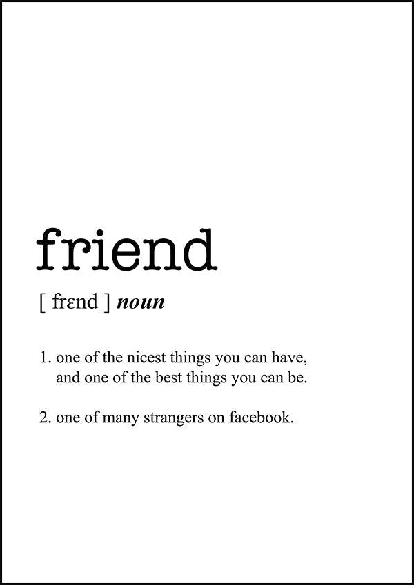 Friends Def FRIEND - Word Definition Poster β Classic Posters
