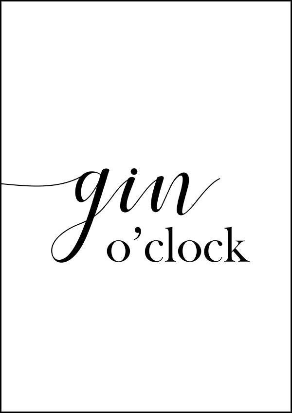 Gin O'clock - Kitchen Poster - Classic Posters