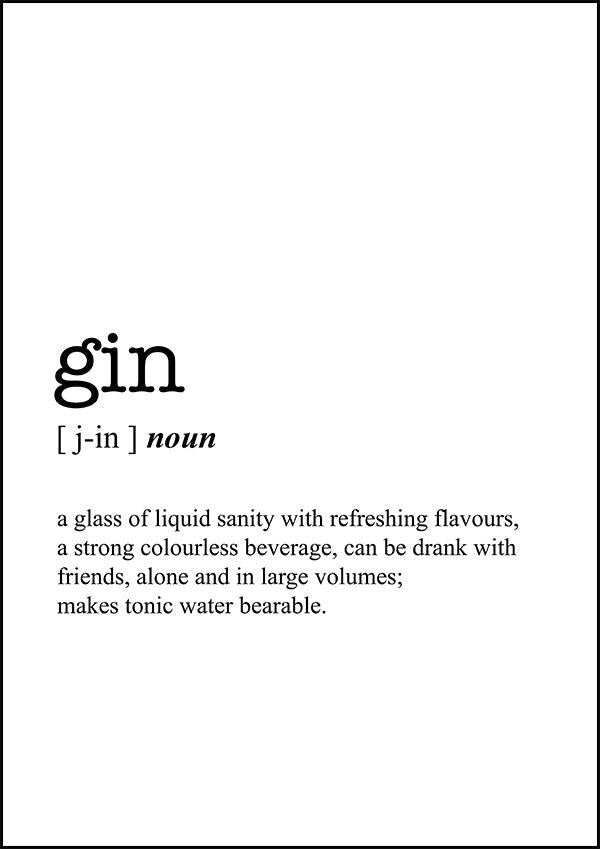 GIN - Word Definition Poster - Classic Posters