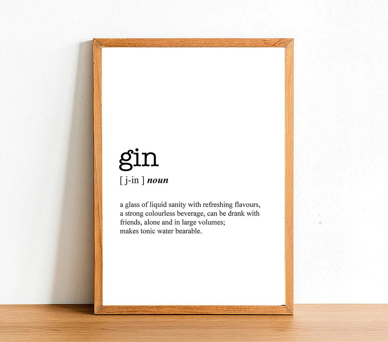 GIN - Word Definition Poster - Classic Posters