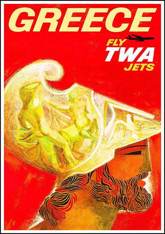 GREECE TWA Jets - Vintage Travel Poster - Classic Posters