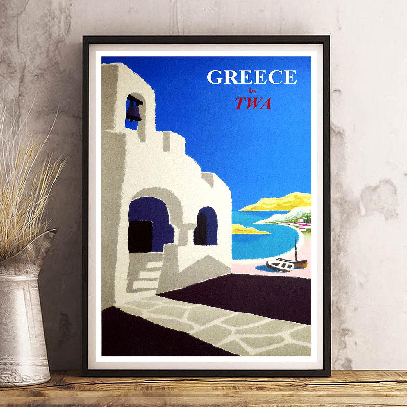 GREECE TWA - Vintage Travel Poster - Classic Posters