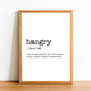 HANGRY - Word Definition Poster - Classic Posters