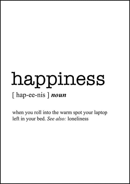 HAPPINESS - Word Definition Poster - Classic Posters