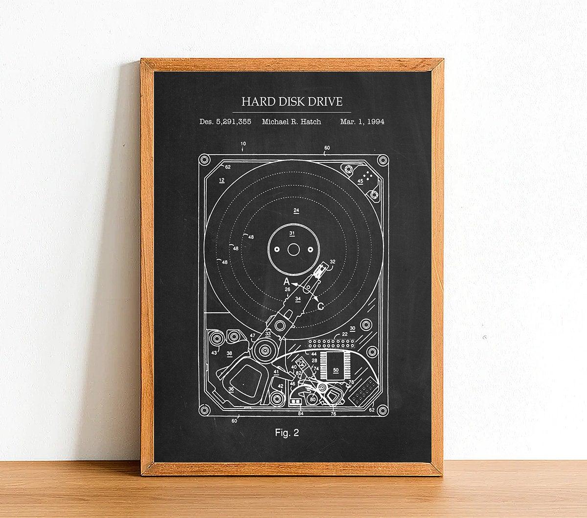 HARD DISK DRIVE - Patent Poster - Classic Posters