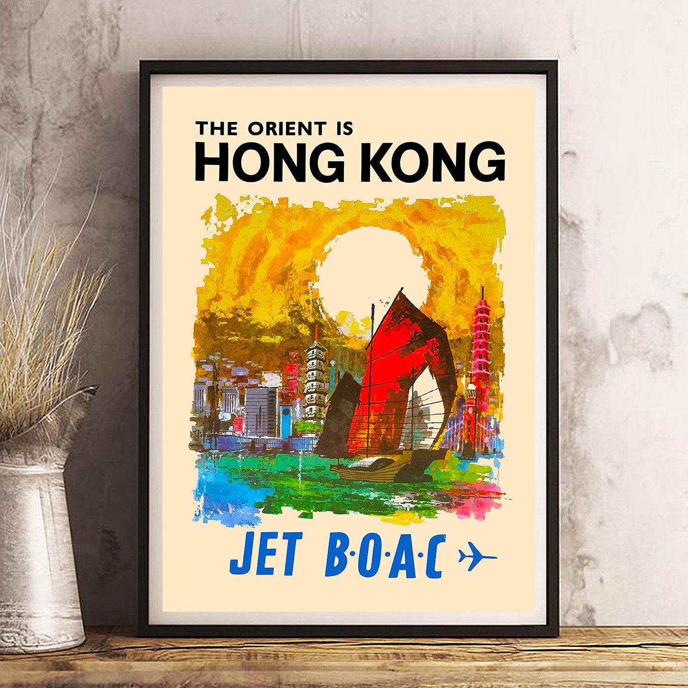 HONG KONG Orient - Vintage Travel Poster - Classic Posters