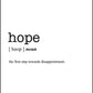 HOPE - Word Definition Poster - Classic Posters