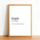 HOPE - Word Definition Poster - Classic Posters