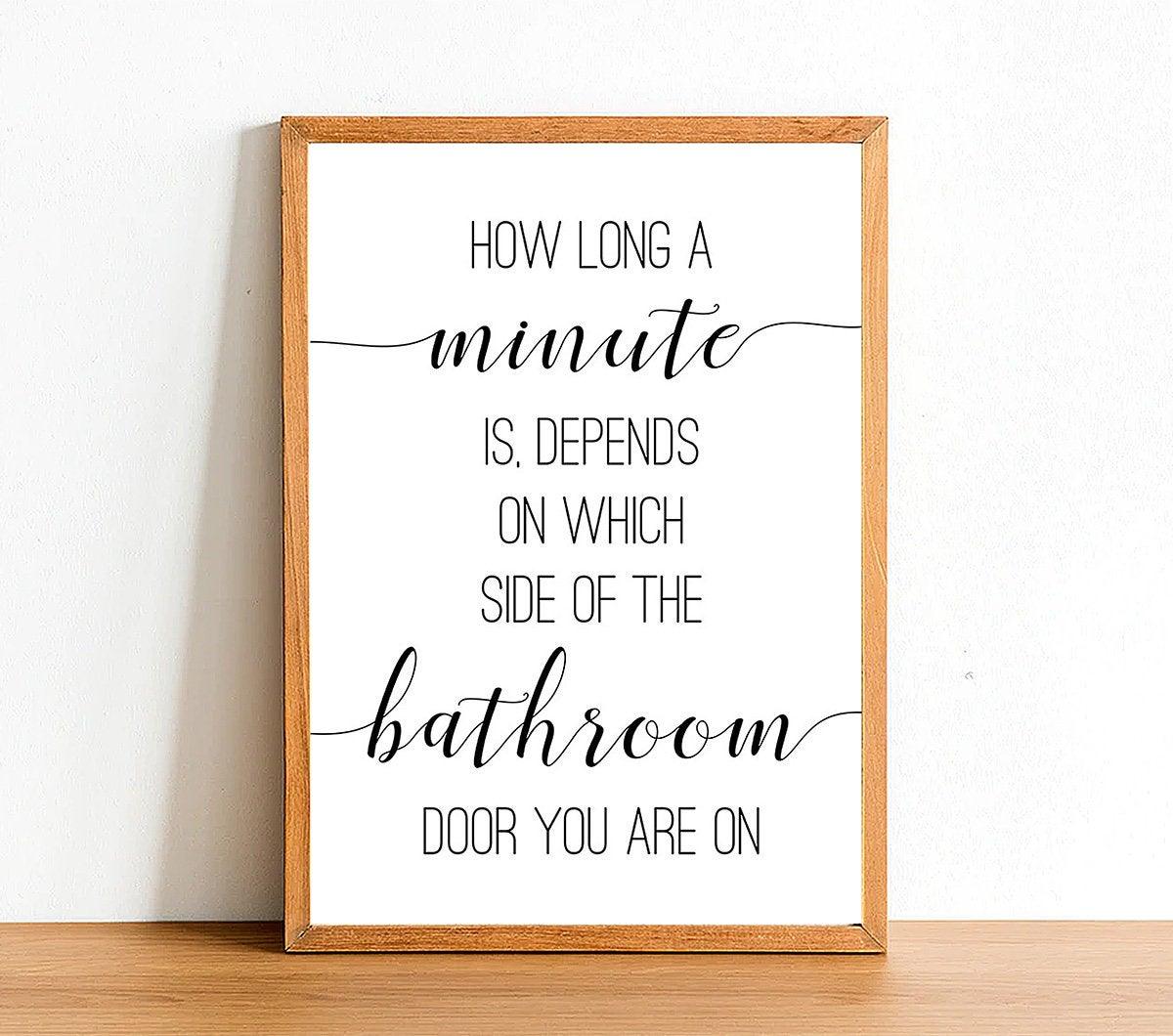 How Long a Minute Is - Bathroom Poster - Classic Posters