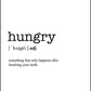HUNGRY - Word Definition Poster - Classic Posters