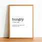 HUNGRY - Word Definition Poster - Classic Posters