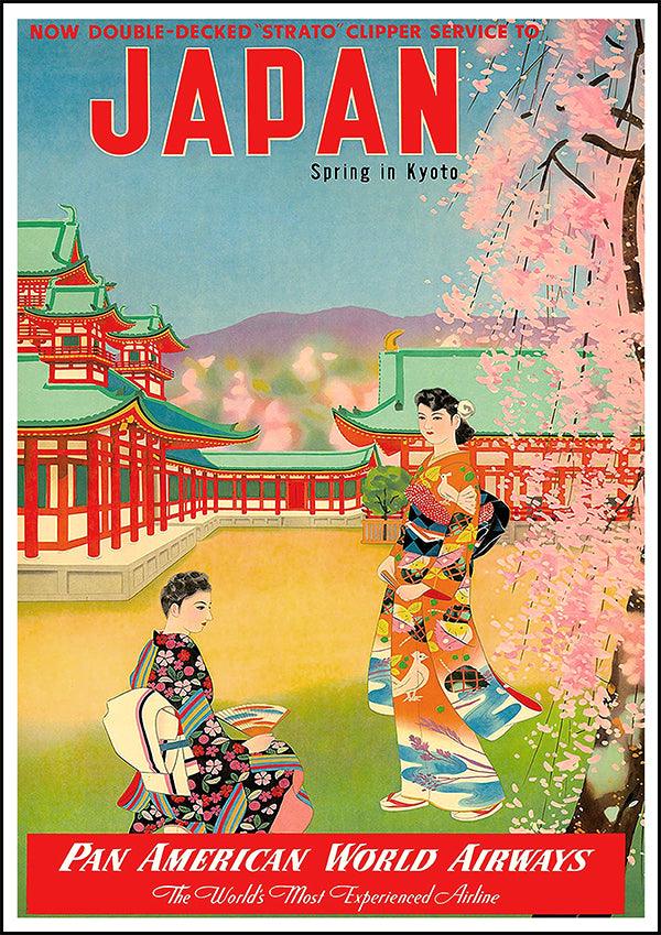 JAPAN Panam - Vintage Travel Poster - Classic Posters