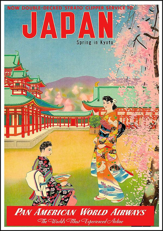 JAPAN Panam - Vintage Travel Poster - Classic Posters