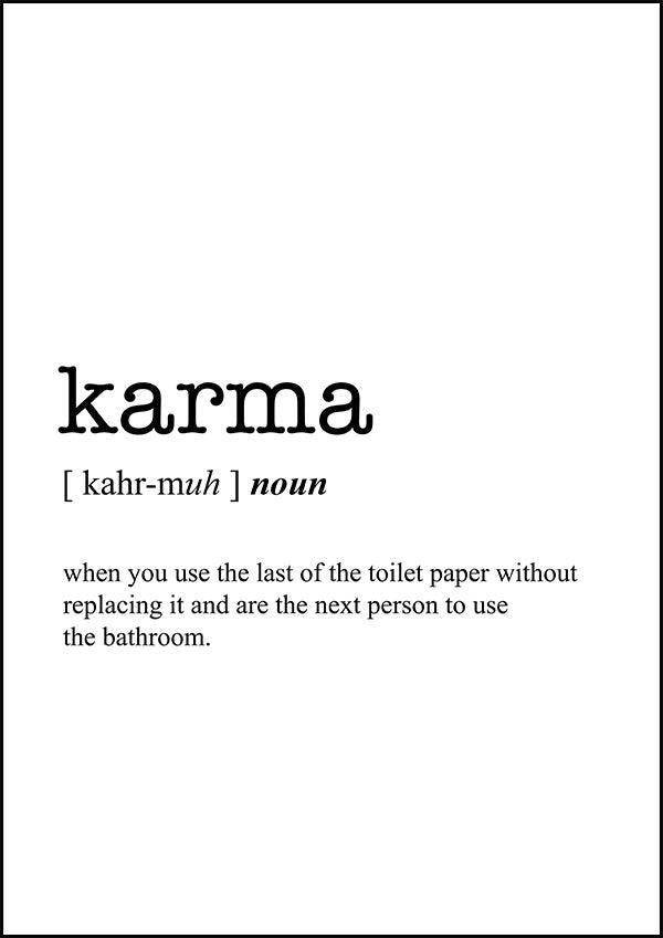 KARMA - Word Definition Poster - Classic Posters
