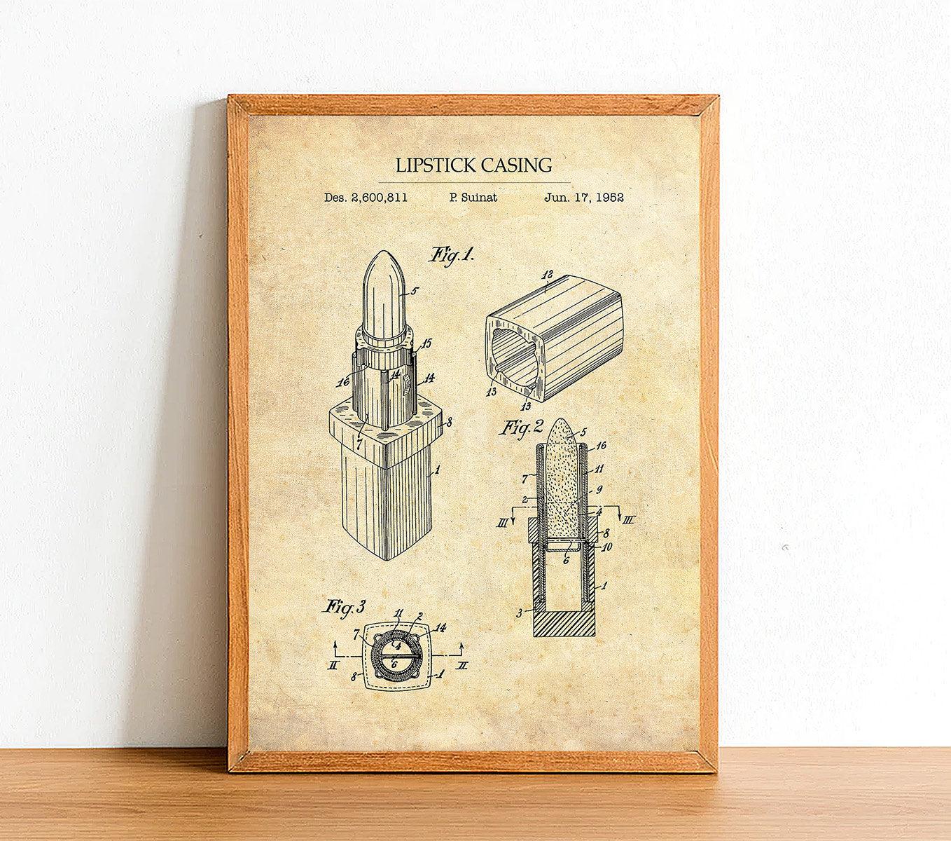 Lipstick - Bathroom Patent Poster - Classic Posters