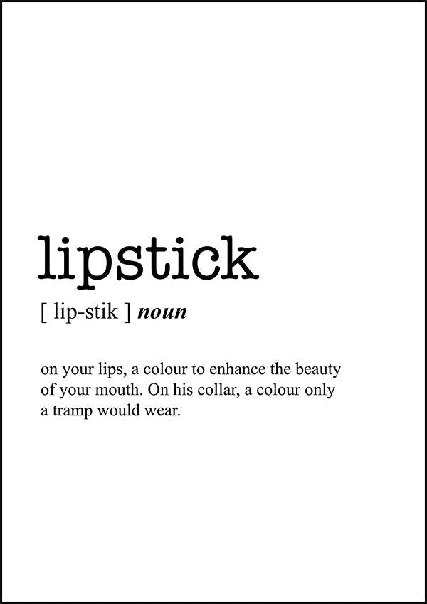 LIPSTICK - Word Definition Poster - Classic Posters