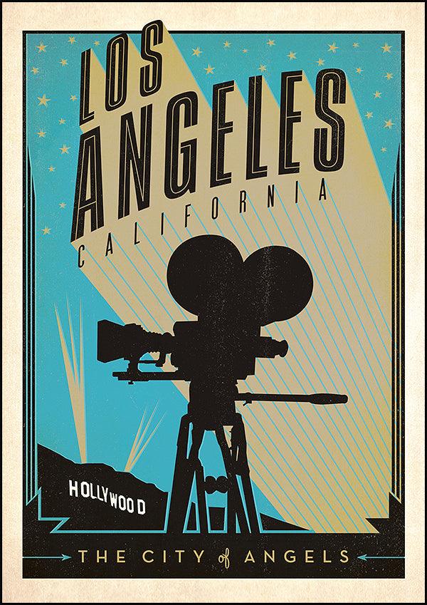 LOS ANGELES Hollywood - Vintage Travel Poster - Classic Posters