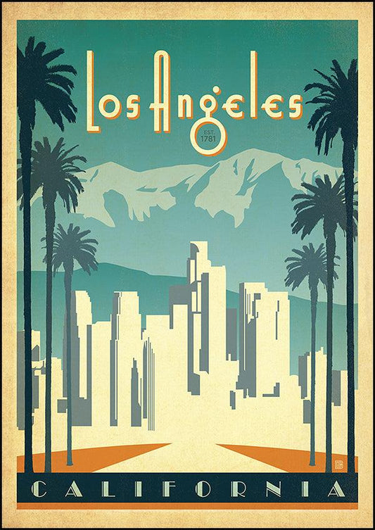 LOS ANGELES - Vintage Travel Poster - Classic Posters
