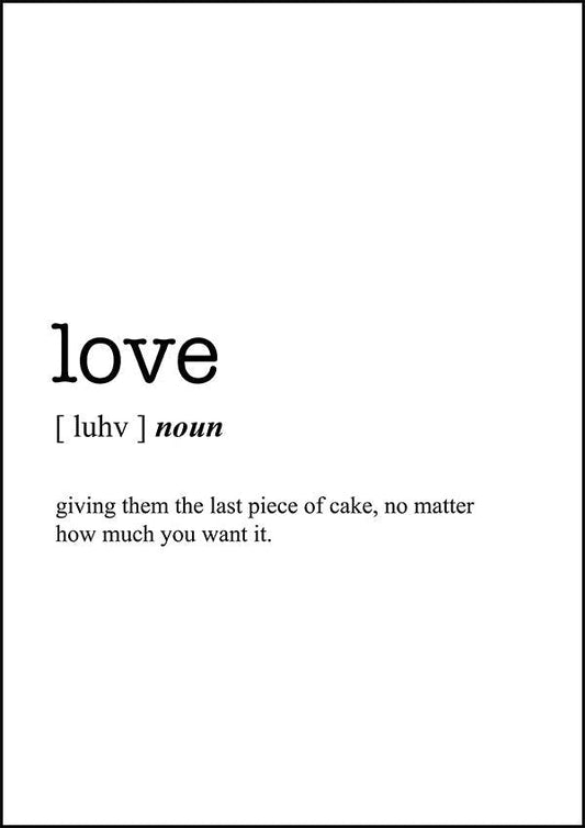 LOVE - Word Definition Poster - Classic Posters