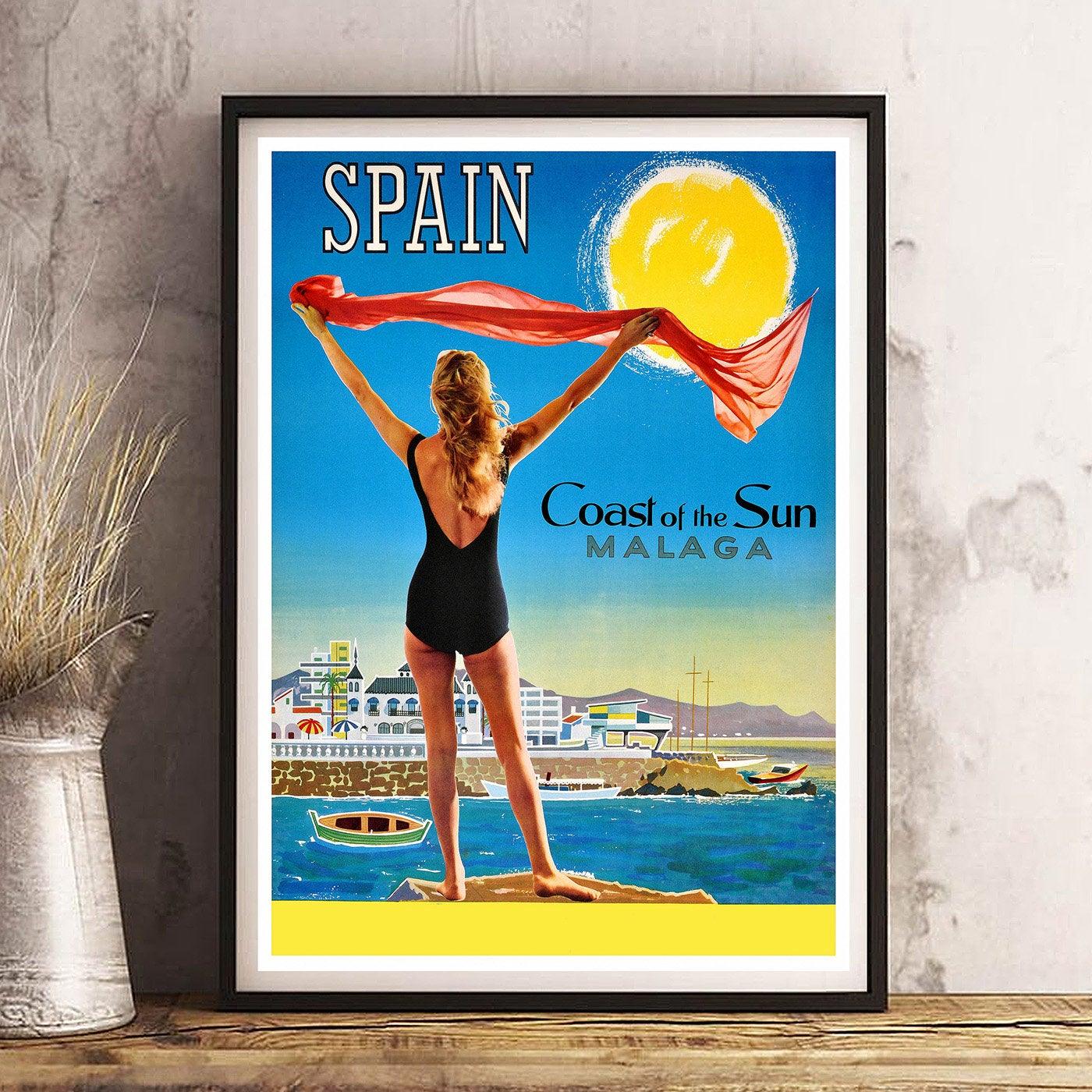 MALAGA - Vintage Travel Poster - Classic Posters