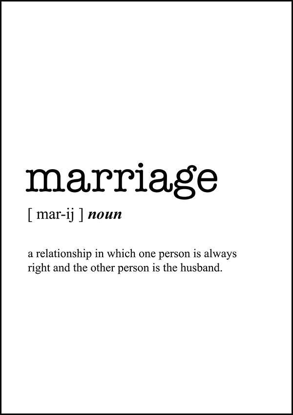 MARRIAGE - Word Definition Poster - Classic Posters