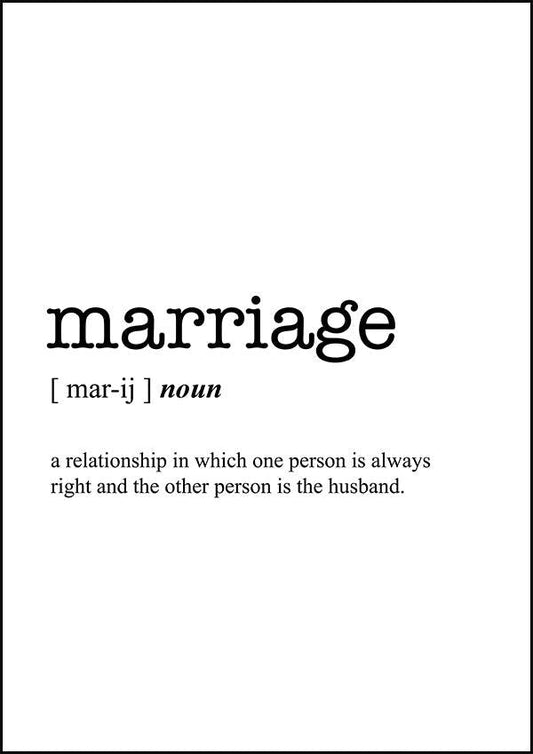 MARRIAGE - Word Definition Poster - Classic Posters