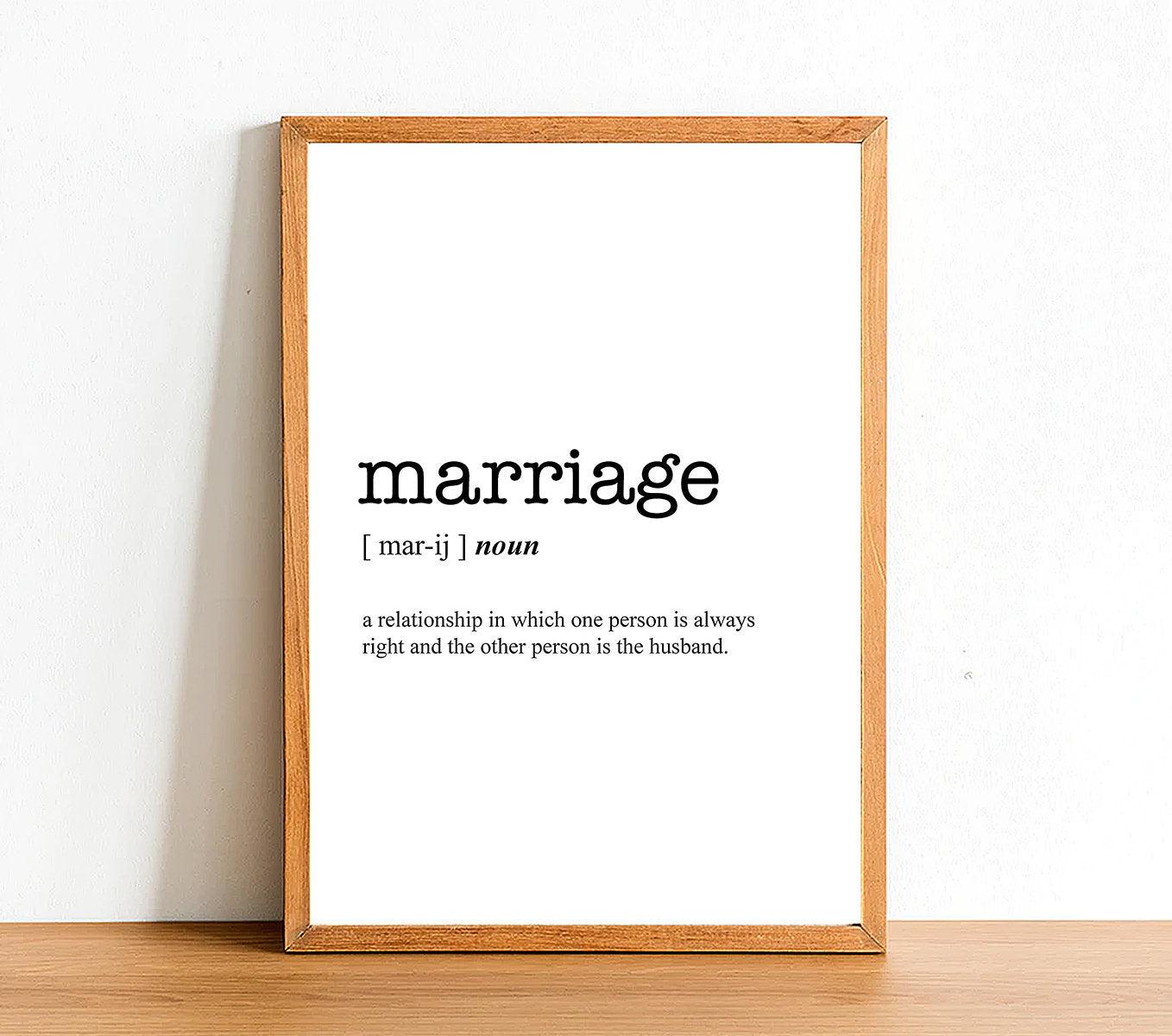 MARRIAGE - Word Definition Poster - Classic Posters