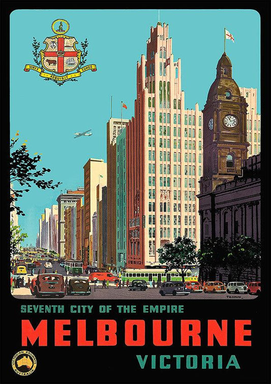 MELBOURNE VICTORIA - Vintage Travel Poster - Classic Posters