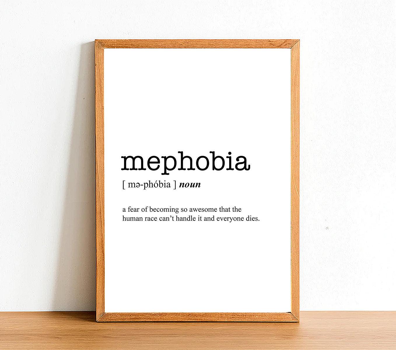 MEPHOBIA - Word Definition Poster - Classic Posters