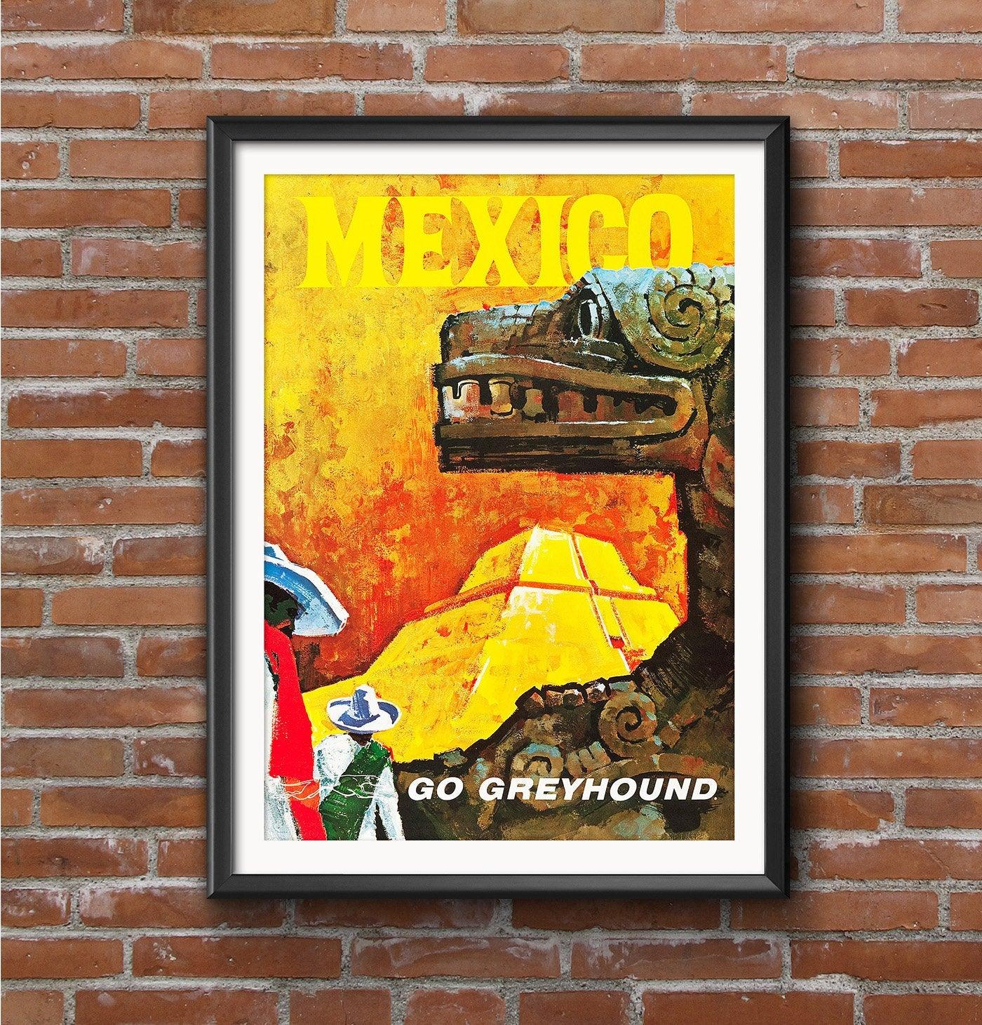 MEXICO Greyhound - Vintage Travel Poster - Classic Posters