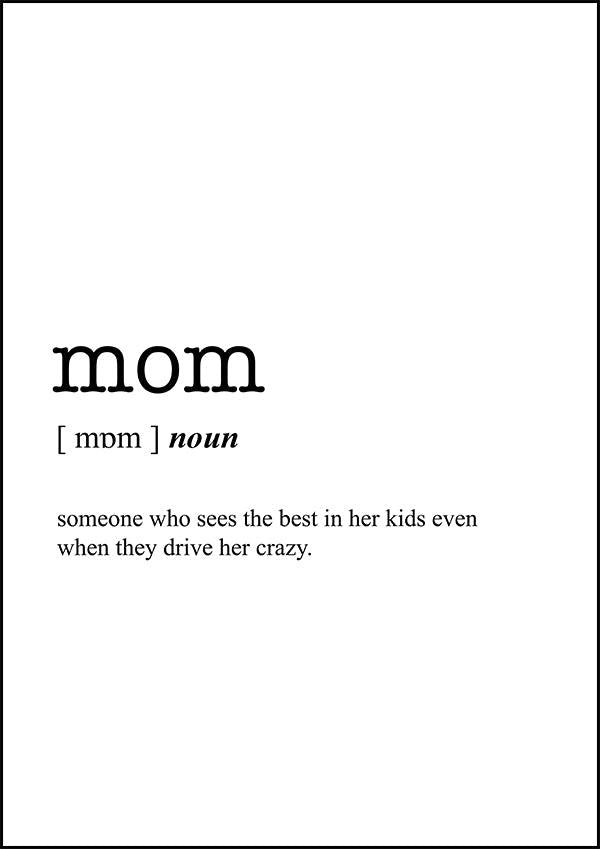 MOM - Word Definition Poster - Classic Posters