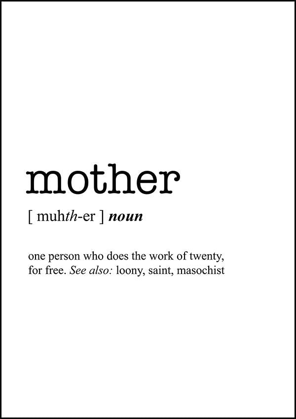 MOTHER - Word Definition Poster - Classic Posters