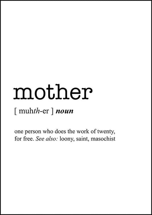 MOTHER - Word Definition Poster - Classic Posters